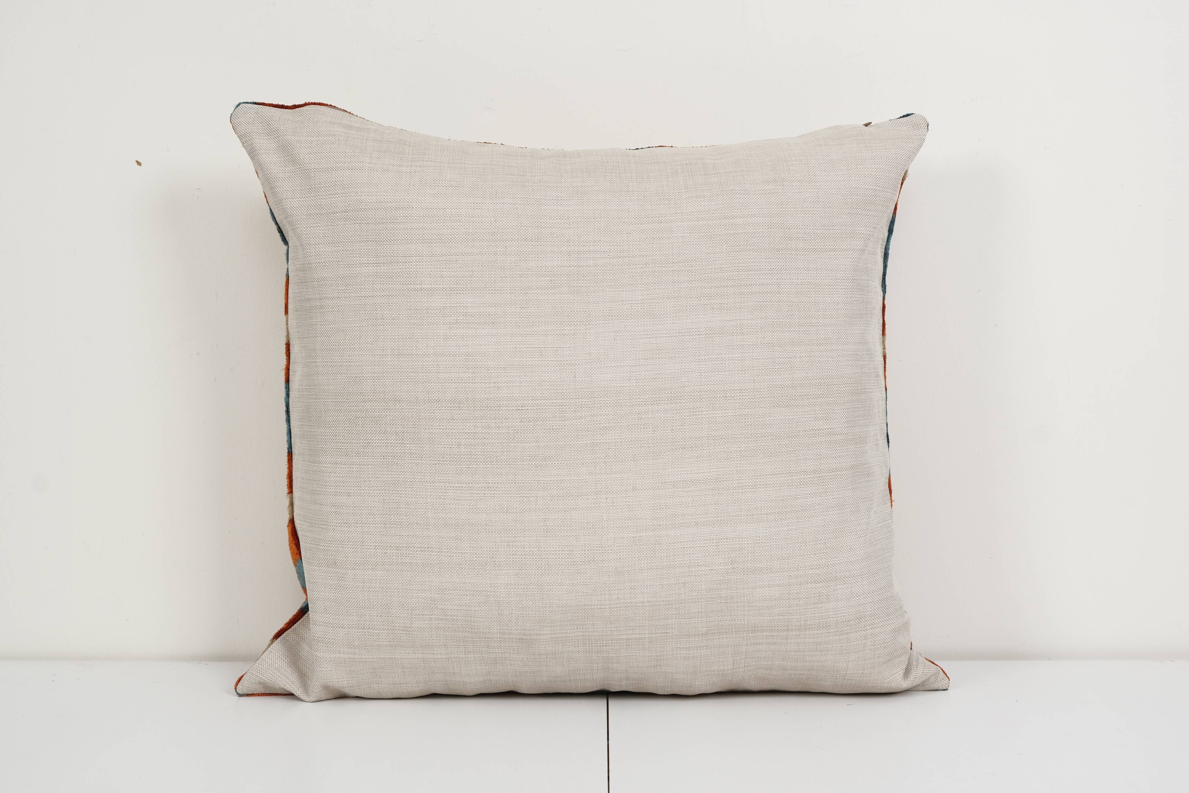 Handmade palm tree and animal motifs ikat velvet fabric, velvet tie-dye silk ikat fabric, handcrafte