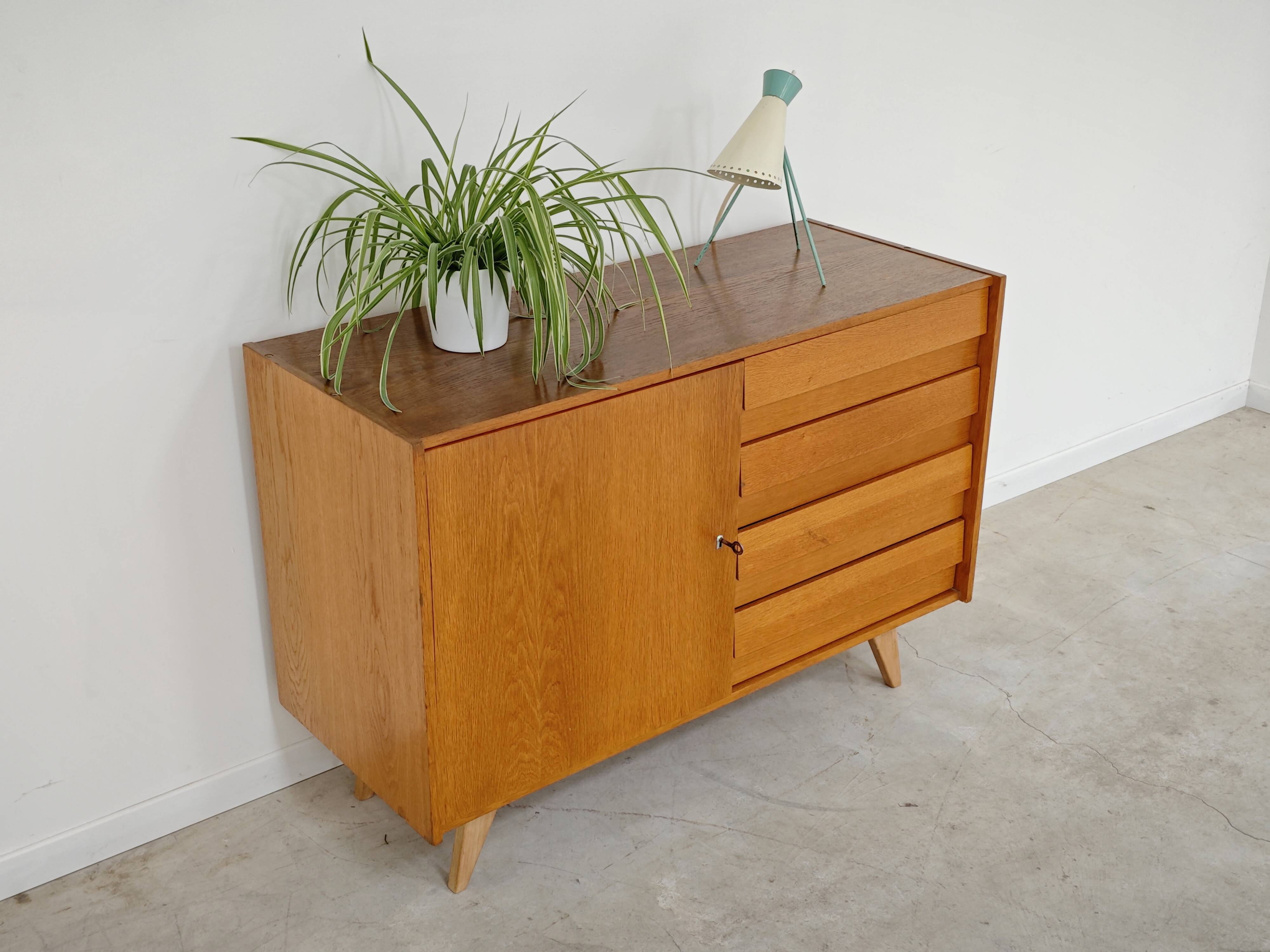 Sideboard U 458 light oak Jiri Jiroutek for Interier Praha 1960