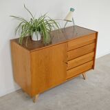 Sideboard U 458 light oak Jiri Jiroutek for Interier Praha 1960