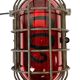 Industrial Cast Aluminium Wall Light with Red Glass from EOW, 1970s