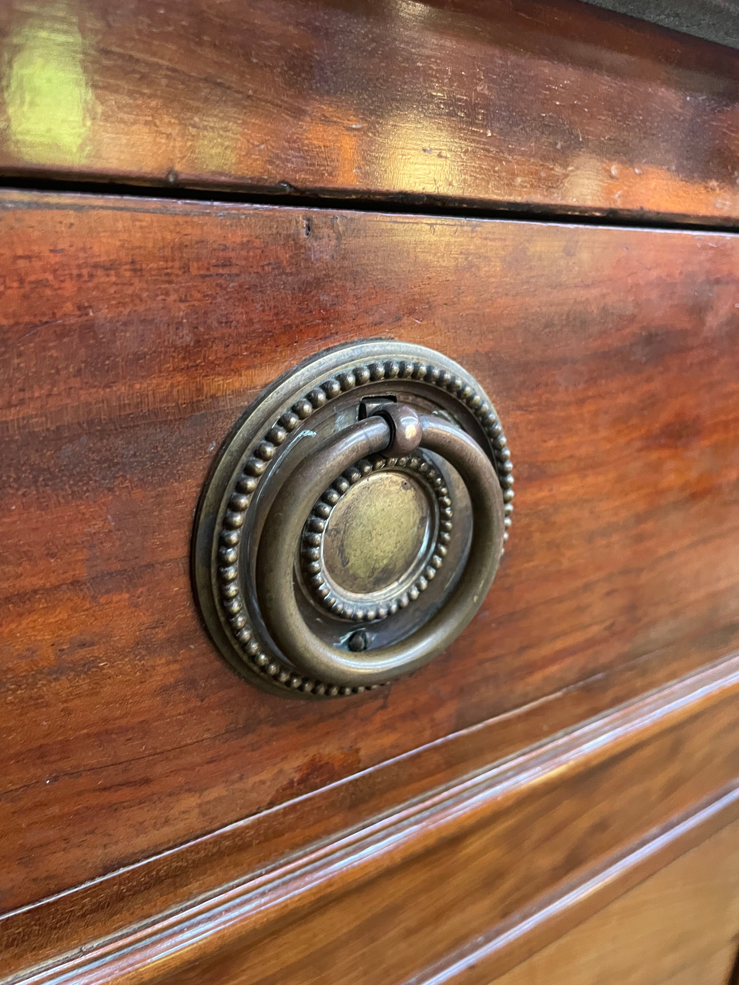 Louis Philippeen low sideboard mahogany and black marble 1900