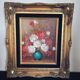 Oil on canvas flowers by "Borione"