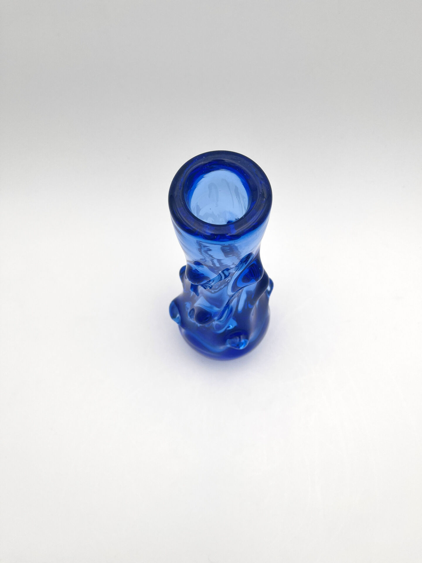 Vase Jan Beránek Chribska Art Glass Blue 27cm 1.68kg Mid-Century