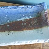 Brutalist ceramic pen holder, signed