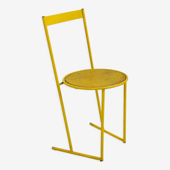 Yellow metal garden chair Flyline Italy, 1980