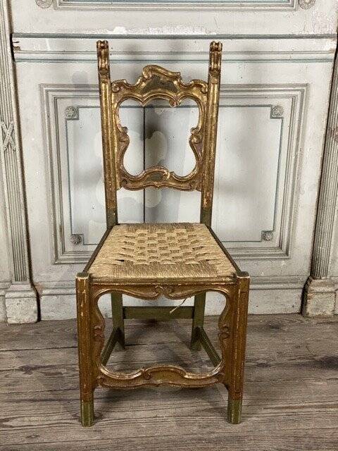 Set of 12 carved wooden chairs, Italy