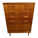 Commode haute à tiroirs rétro vintage en teck du milieu du siècle GPlan 1960