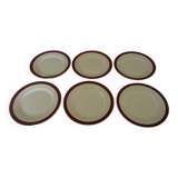 Digoin sarreguemines opaque porcelain dinner plates, pasteur pattern