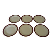 Digoin sarreguemines opaque porcelain dinner plates, pasteur pattern
