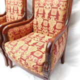 Pair of Empire mahogany armchairs