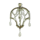 French vintage single light metal glass & acrylic crystal cage chandelier 3152