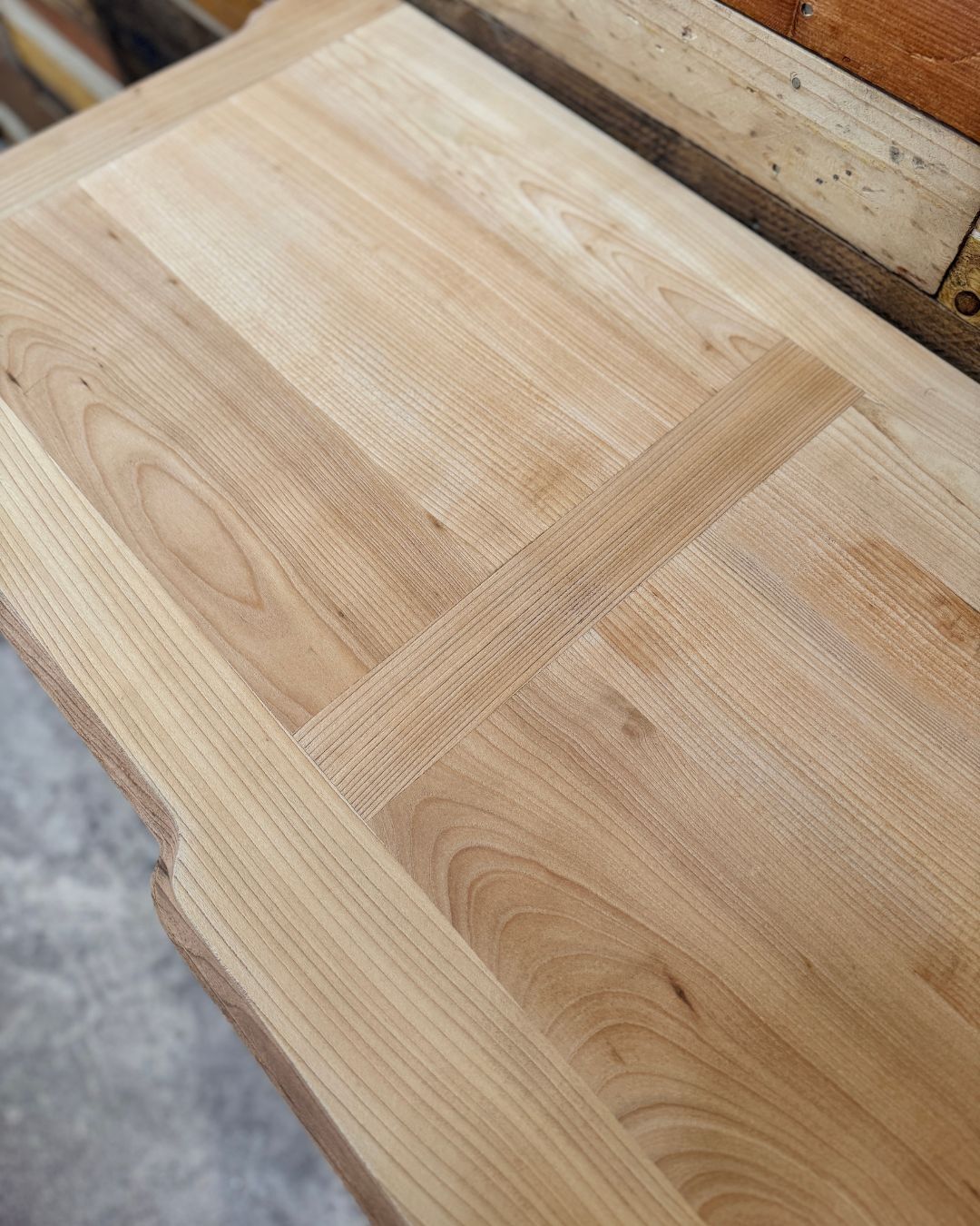 Aero-sanded cherry wood enfilade