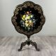 Table, guéridon Napoléon III laqué à décor floral, XIXe siècle