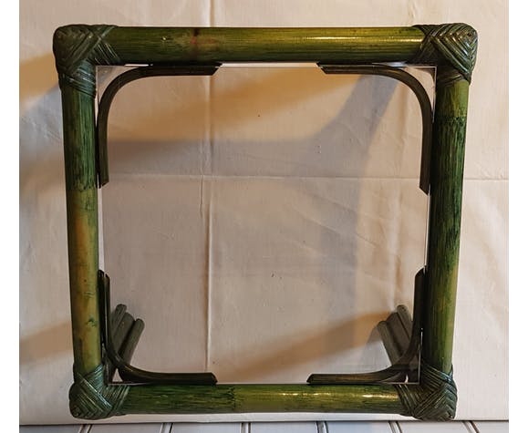 Green rattan coffee table