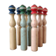 Serie de 9 quilles anciennes en bois peint