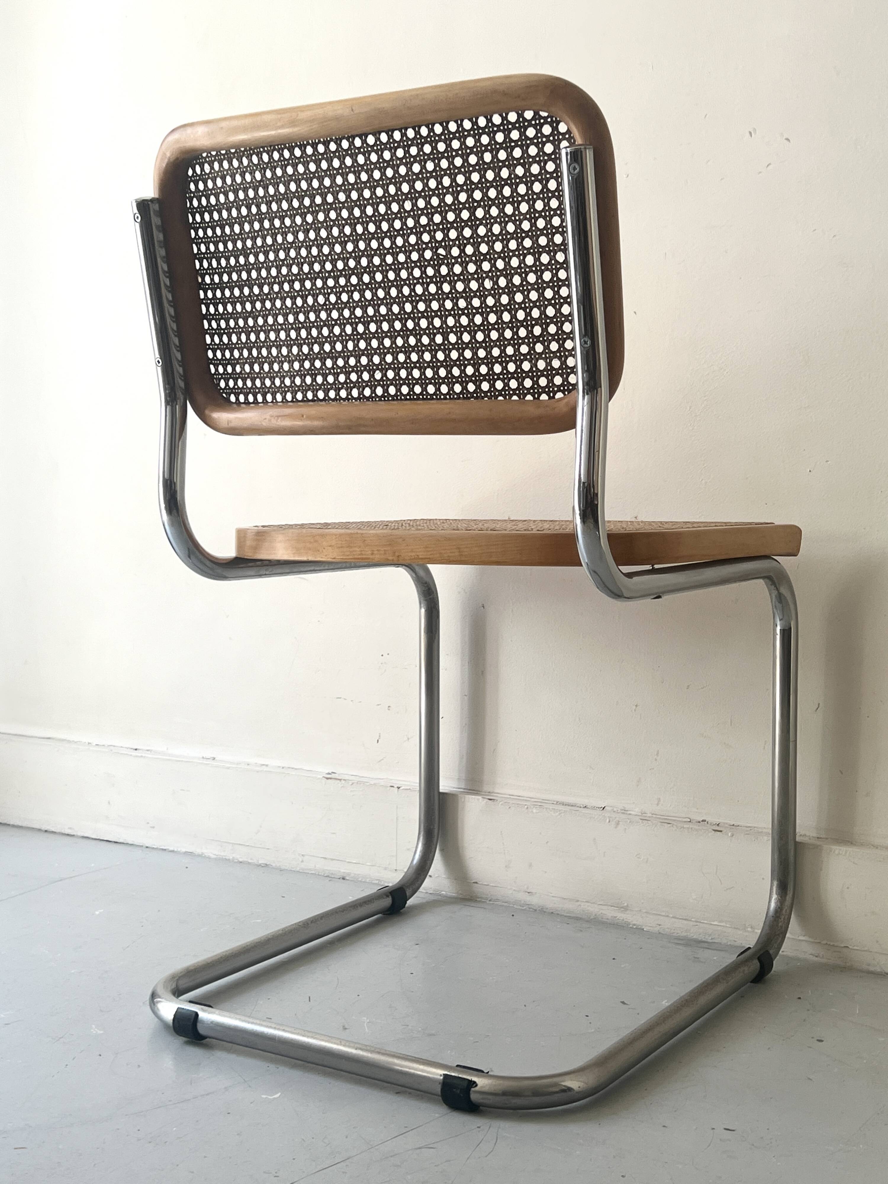 Cesca chair by Marcel Breuer in chrome and wood, 1970
