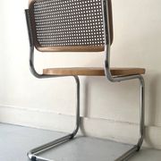 Chaise Cesca par Marcel Breuer en chrome et bois, 1970