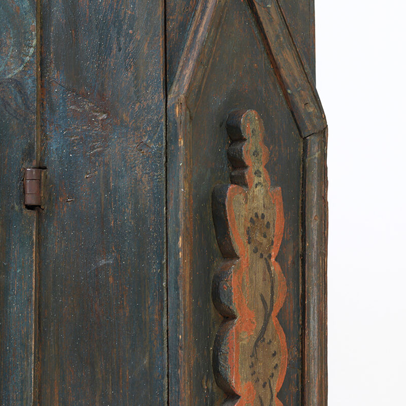Antique Rustic Farmhouse Folk Art Painted Bridal Cabinet 1882