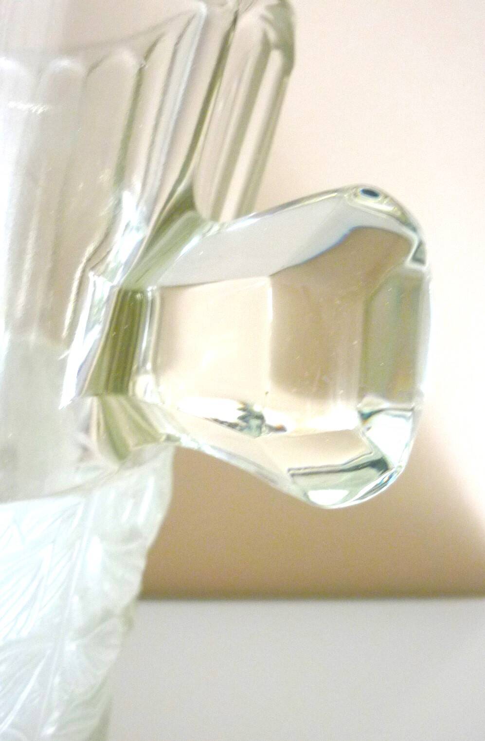 Champagne bucket, Art Deco style and period, thick, molded, frosted crystal