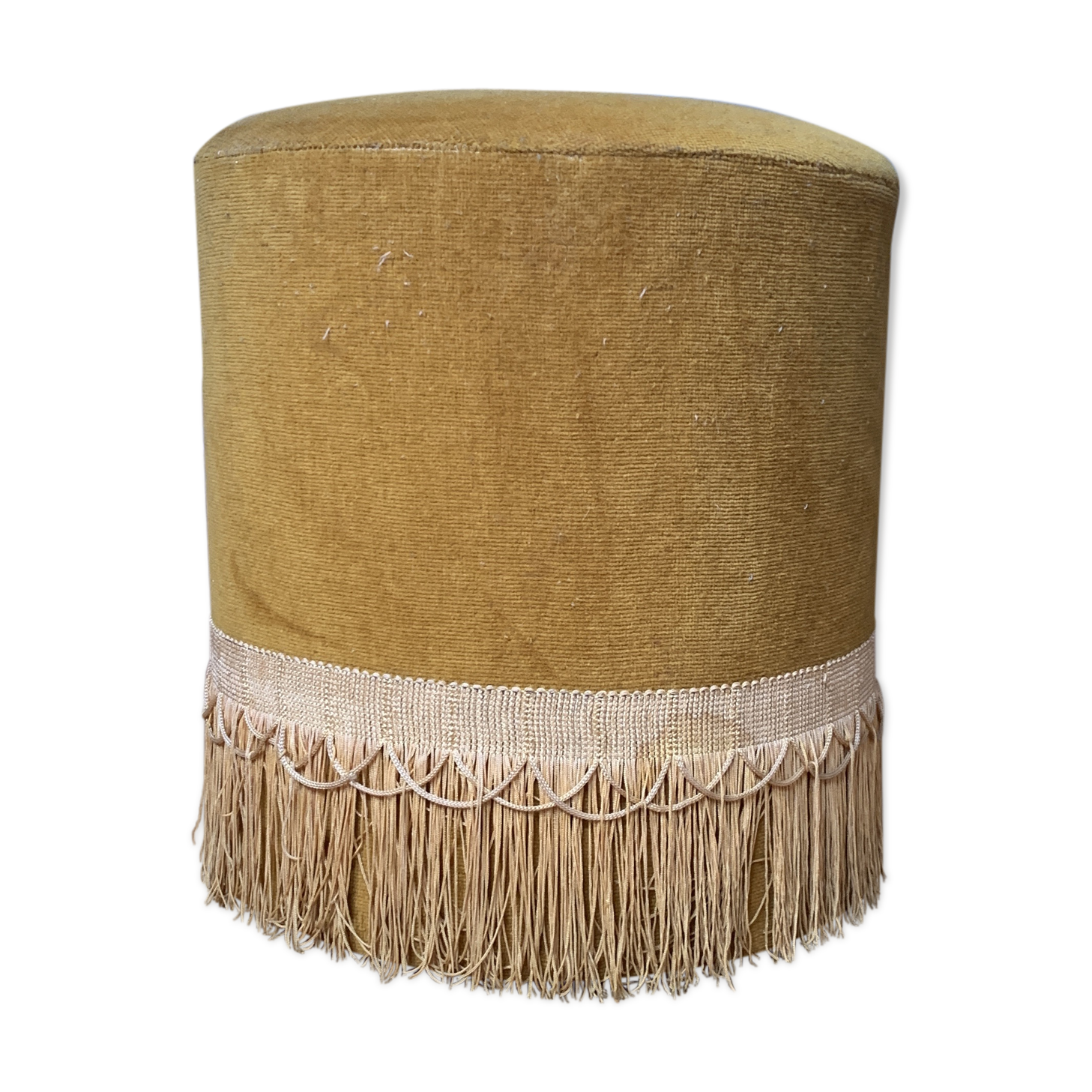 Pouf velours couleur or