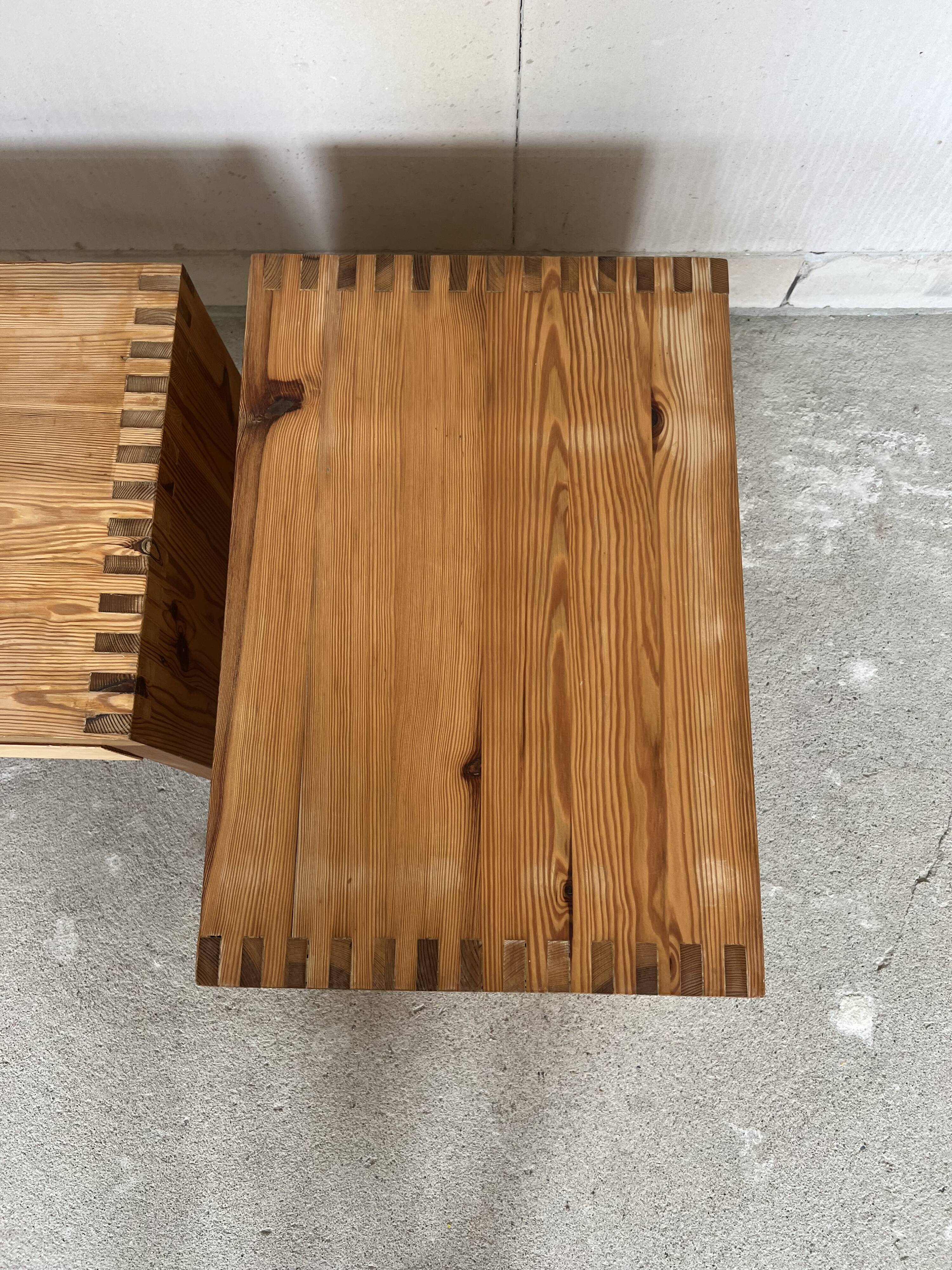 Pair of Ate van Apeldoorn Pine Nightstands. Netherlands, 1970s need some TLC