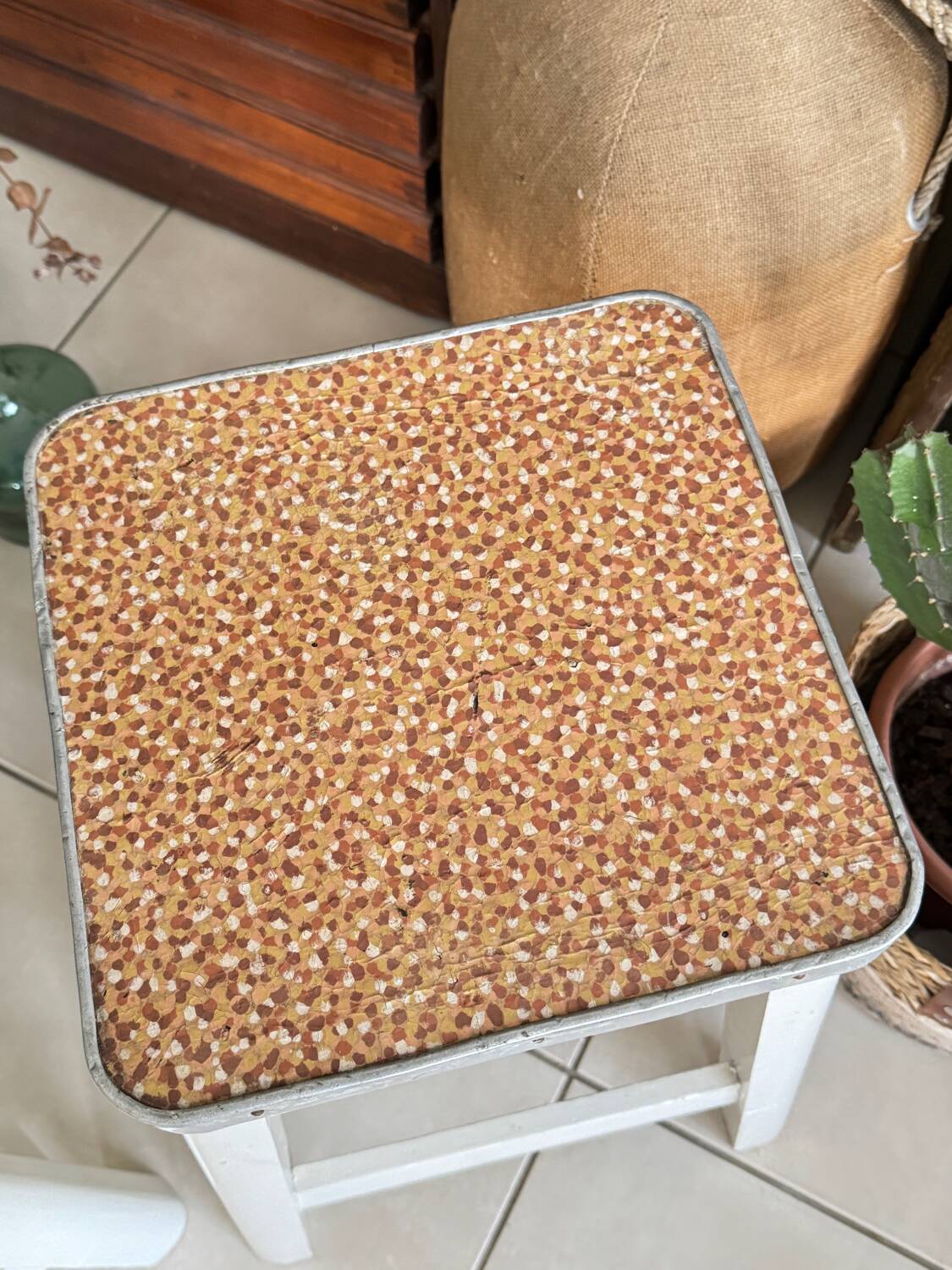 Pair of vintage wooden stools