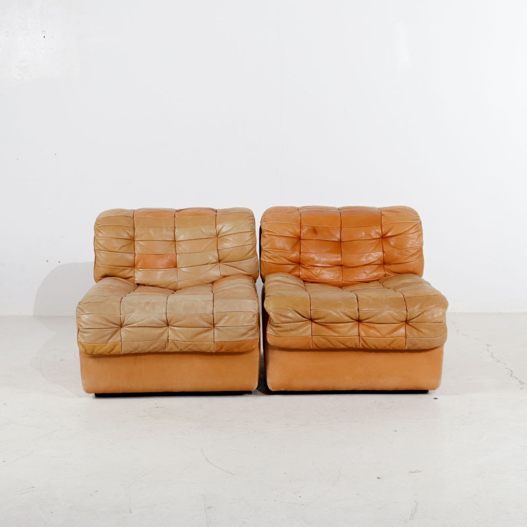 Pair of modular armchairs model DS11 by De Sede 1970