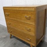 3-drawer chest with splayed legs, 1960s, honey color