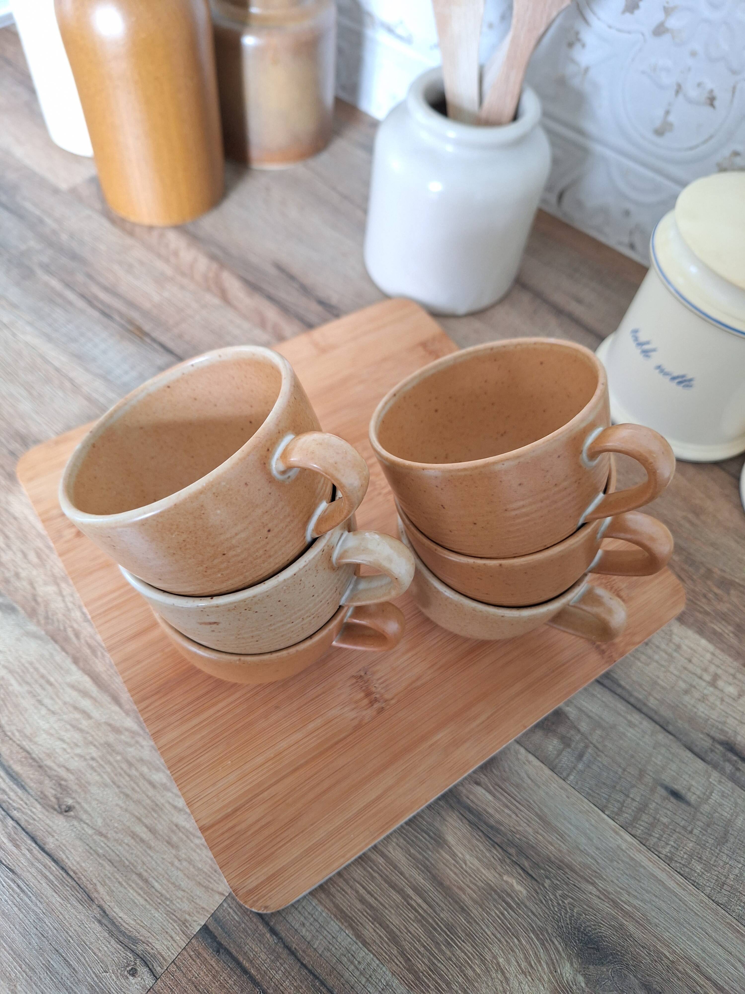 Vintage village stoneware mugs