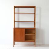 Scandinavian bookcase with storage compartment
