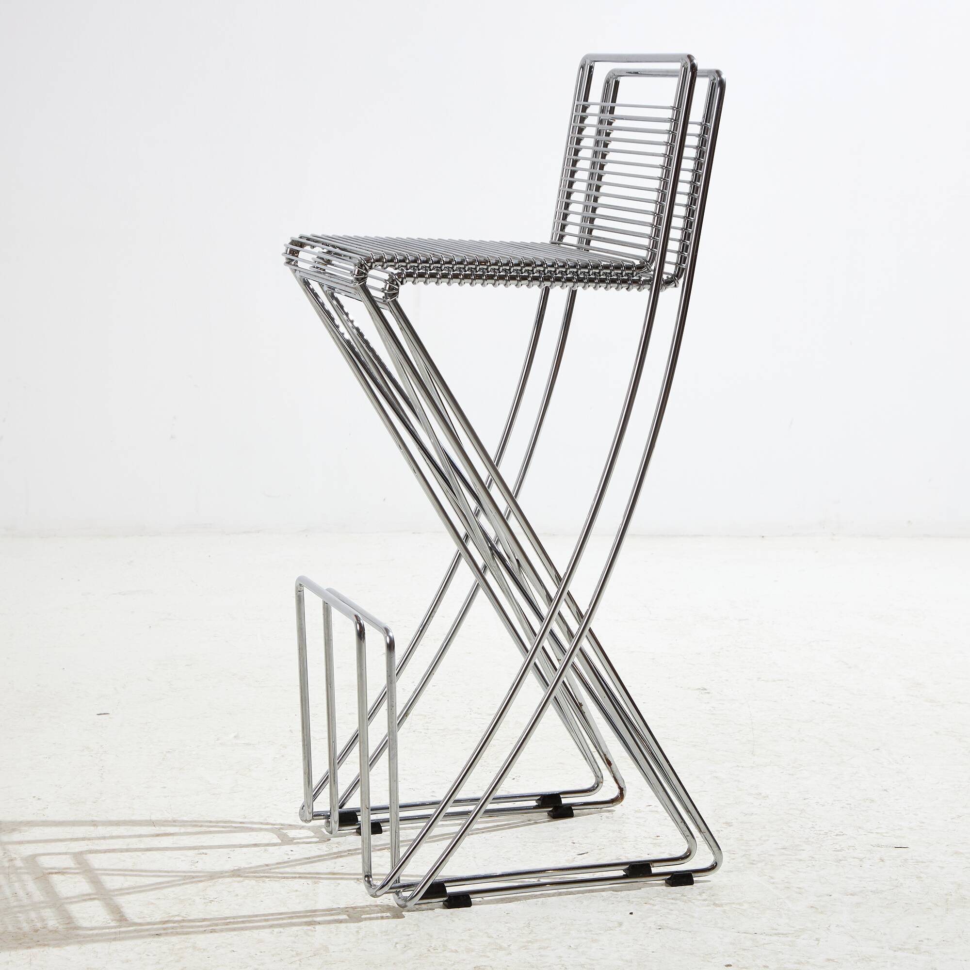 Kreuzschwinger steel bar stool by till behrens for schlubach, set of 2 (mk10476)