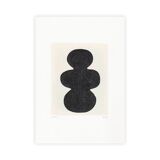 Collection of 6 paintings on paper - Black abstract painting signed Eawy