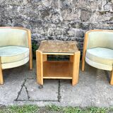 Coffee table, side table in beech, Maison Rosello