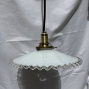 Vintage white opaline suspension lampshade