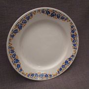 6 antique plates art-deco in earthenware of montereau decor model "colette"