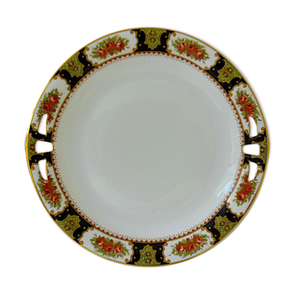 Serving plate in openwork porcelain, the marli with floral decoration in reserves