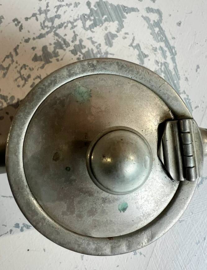 Silver-plated metal teapot or coffee pot with double hallmarks - early 20th century