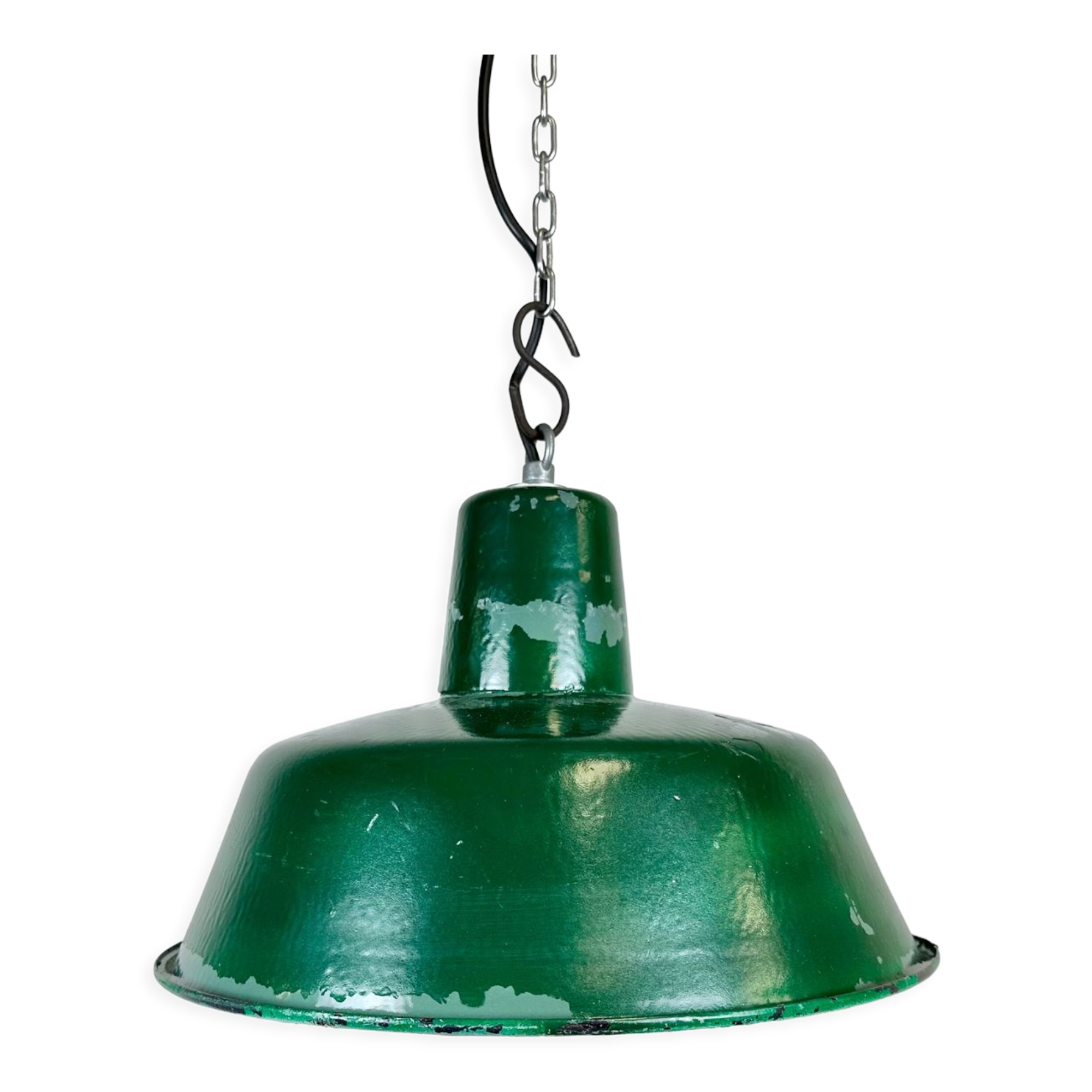 Green Industrial Factory Pendant Lamp, 1960s