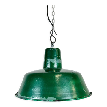 Green Industrial Factory Pendant Lamp, 1960s