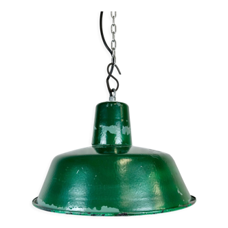 Green Industrial Factory Pendant Lamp, 1960s