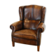 Dark brown leather club chair