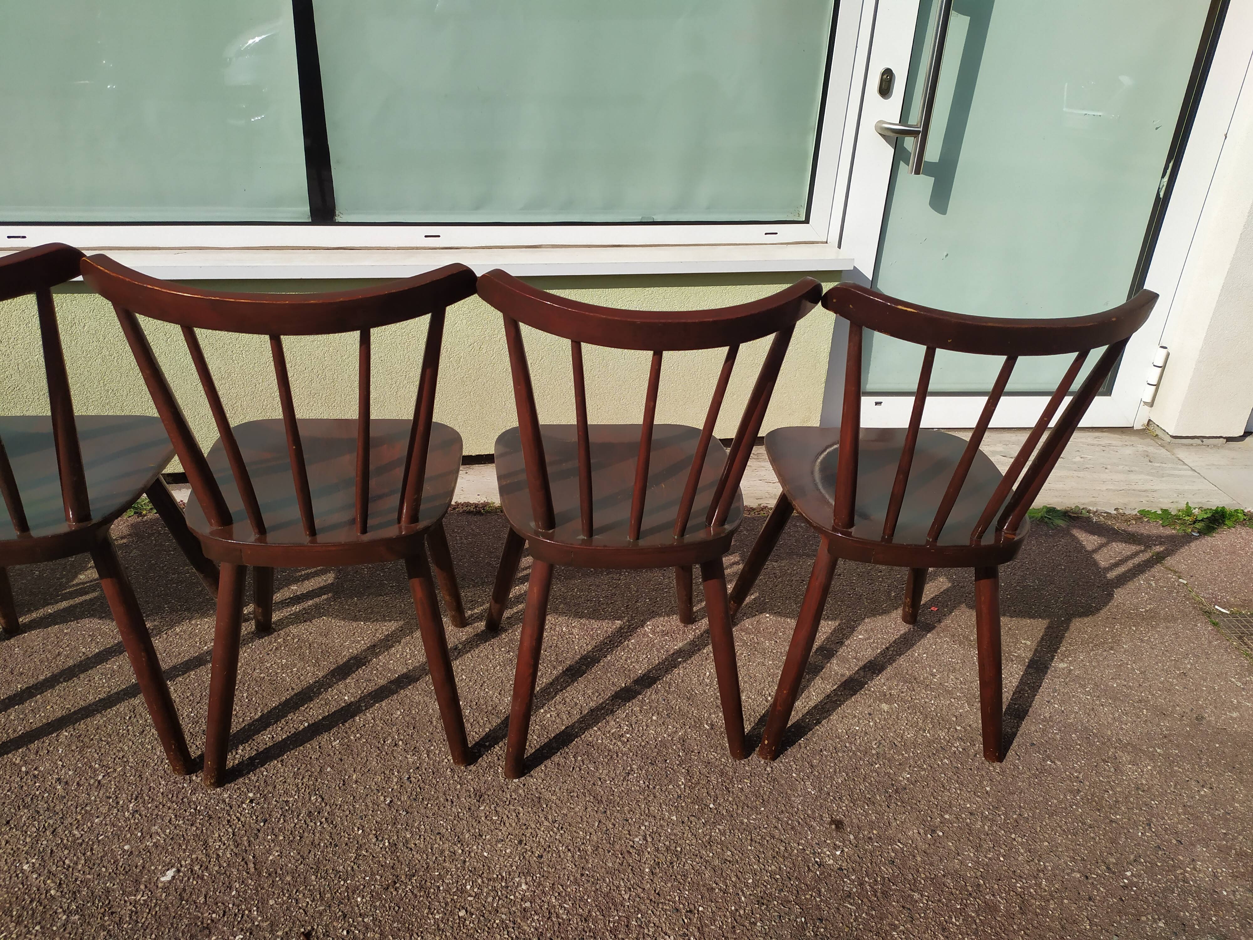 Set of 6 wooden bistro chair - vintage