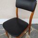 Vintage Scandinavian Danish chair in teak and black skai