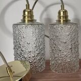 Set of two bubble glass pendant lights