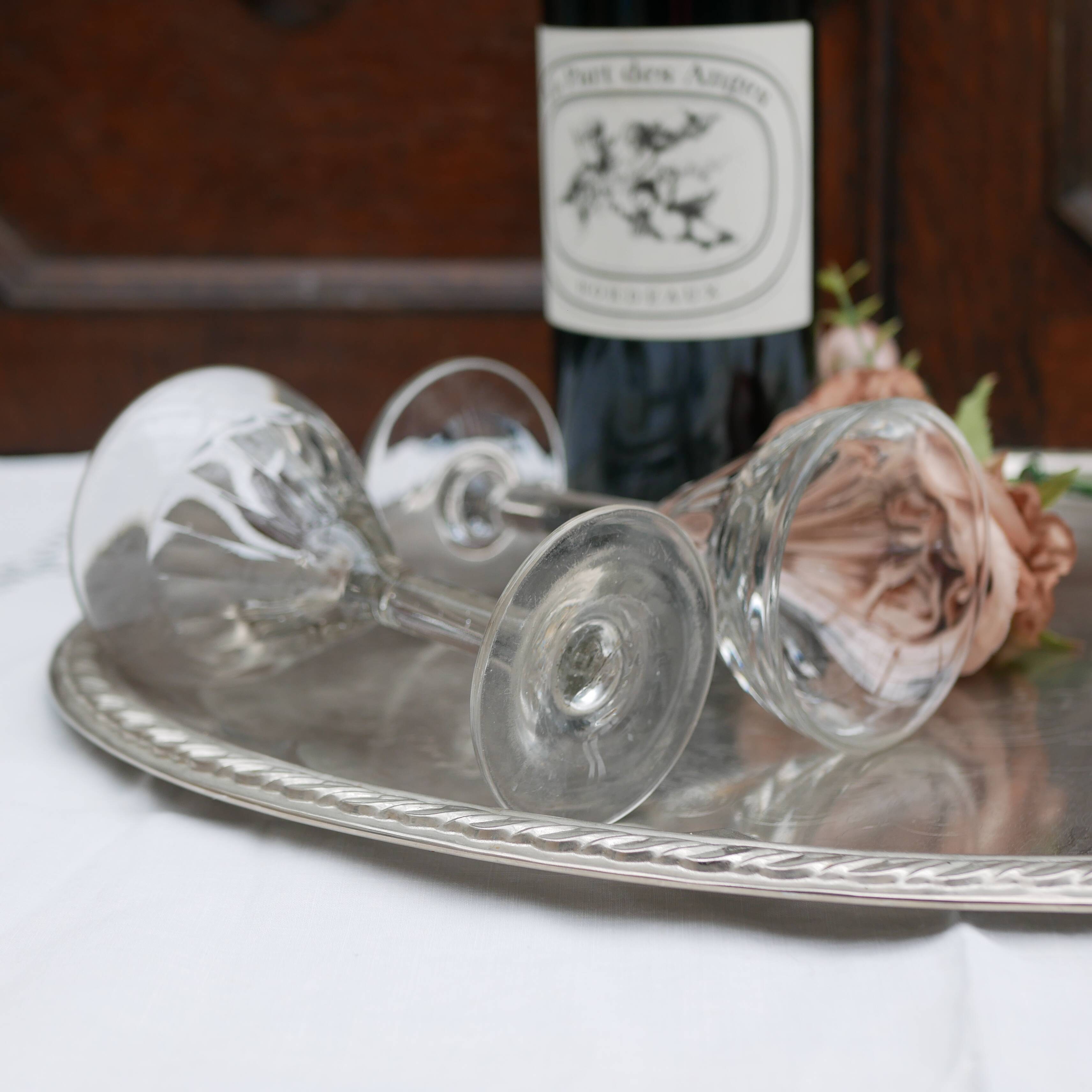 A pair of Art Deco Café Bistro Illusion aperitif glasses