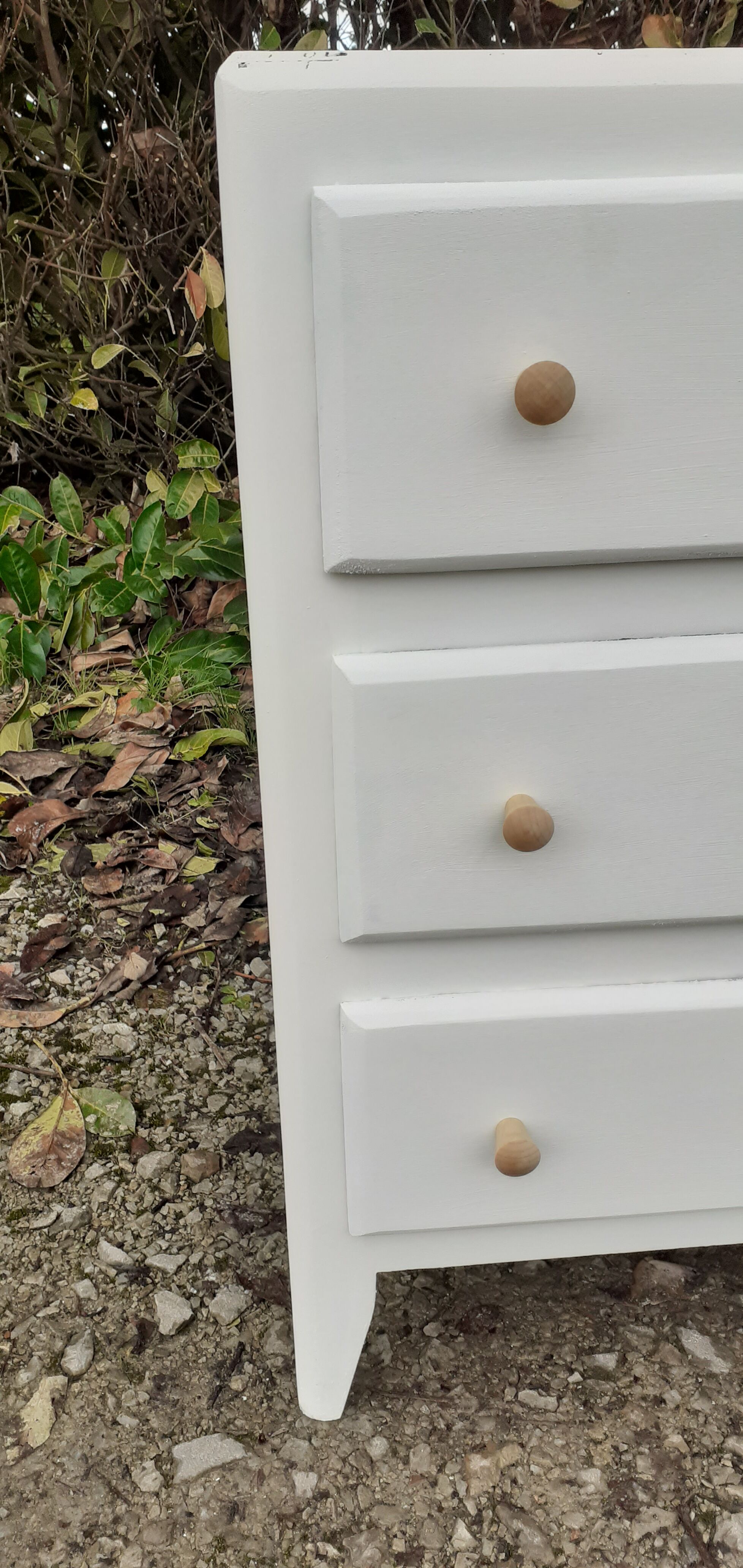 Chest of drawers 3 drawers feet compass year 50 vintage white