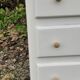 Commode 3 tiroirs pieds compas année 50 vintage blanc