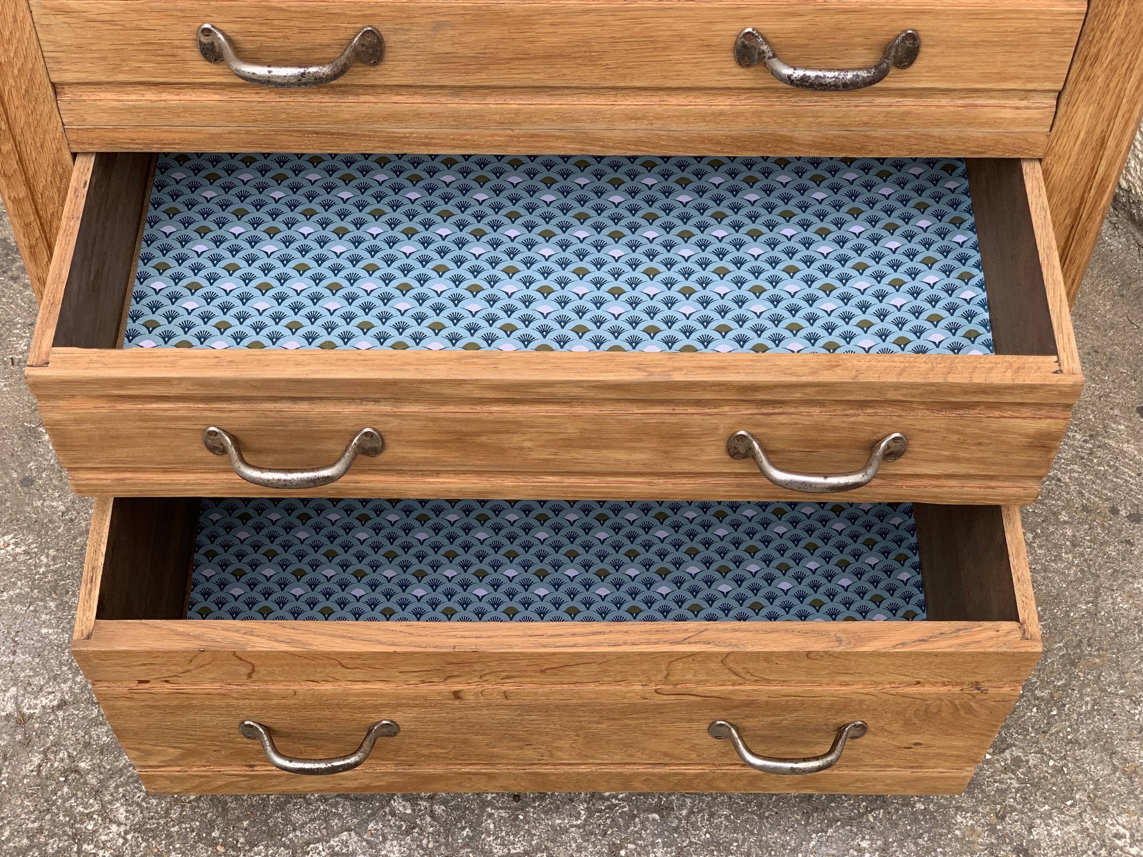Buffet parisien vitré 1920 bois brut massif
