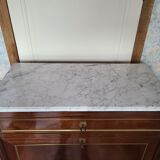 Secretary Louis XVI lacquered mahogany and marble