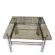 Table basse chrome verre fumé 1970"